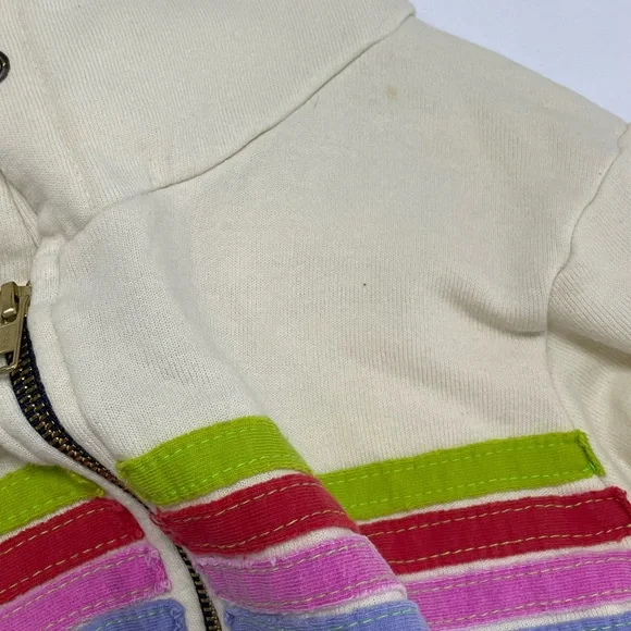 Aviator Nation Cream Zip Hoodie with Rainbow Stripes - Picture 10 of 14